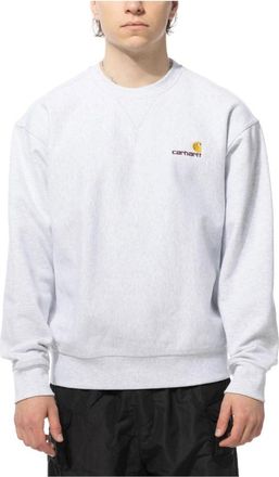 Carhartt Work in Progress Amerikaans Script Sweatshirt Heather Grey - Heren - Sweatshirts - Grijs - S - Katoen - Hoodies & sweatvesten