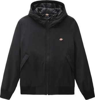 Dickies Nylon Waterdichte Bomberjas met Logo - Heren - Zomerjassen - Zwart - S - Nylon - Jassen