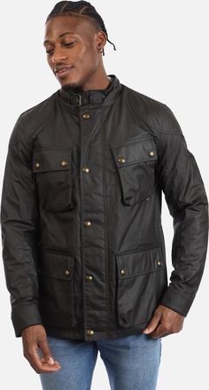 Belstaff Mens Waxed Cotton Fieldmaster Jacket - Green - Size: Regular/34