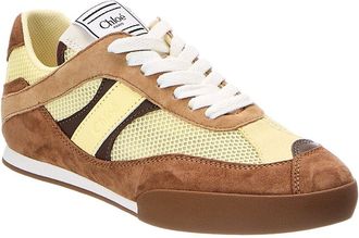 Chlo&eacute; Kick Leather, Suede & Canvas Sneaker