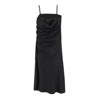 Carven Party Dresses, female, Black, Size: S Lingerie Dress in Silk Habotai