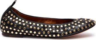 Lanvin Studded Leather Ballet Flats - Black - 37 (IT37 / UK4)
