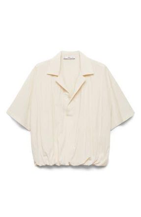 Mango Puffed Cropped Shirt in Vanilla at Nordstrom Rack, Size 4