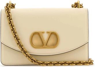 Valentino Garavani VLogo Signature Schoudertas - Dames - Schoudertassen - Beige - ONE Size - Leer - Tassen