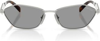 Prada 57mm Irregular Sunglasses in Silver/grey at Nordstrom