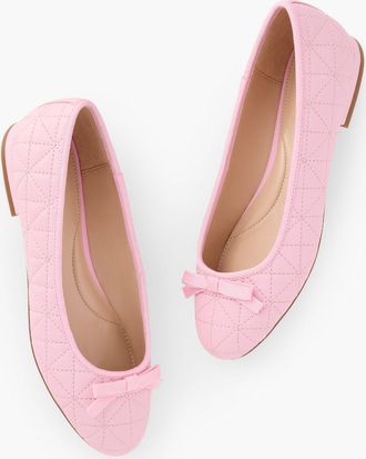 Talbots Madison Quilted Nappa Ballet Flats - Soft Pink - 8M Talbots