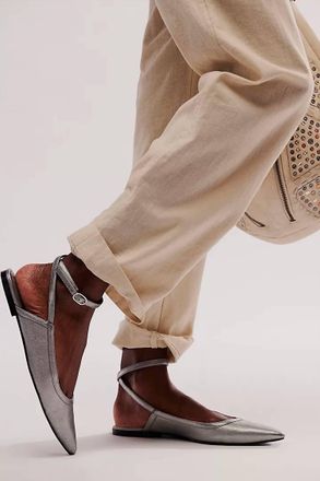 Free People Womens Jules Point Wrap Flats In Grey