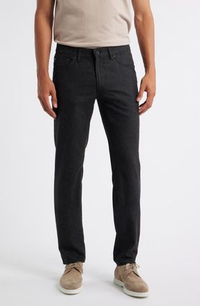 Brax Chuck Modern Fit Ceramica Flannel Five-Pocket Pants in Anthracite at Nordstrom, Size 34 X 34
