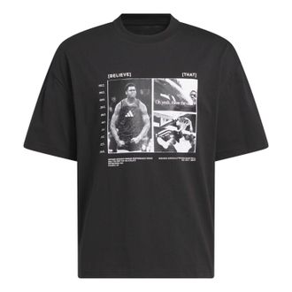 adidas Anthony Edwards Tee Asia Sizing Black Acid Red JW2931