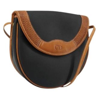 Dior Pre-owned Cross Body Bags, female, Black, Size: ONE SIZE Pre-owned Vintage Canvas Shoulder Bag