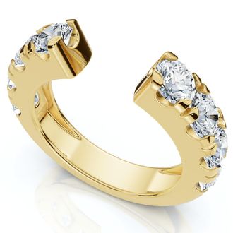 Pompeii3 2Ct Lyric Diamond Open Guard Ring Wedding Band 14k Gold or Platinum Lab Grown