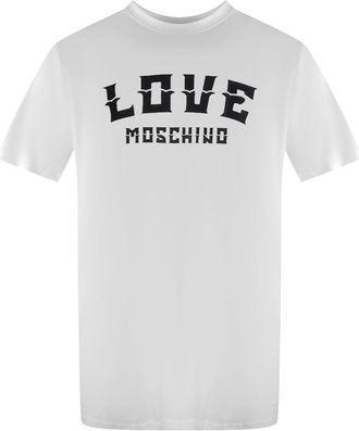 Love Moschino Heren Vet Logo T-Shirt (Wit)