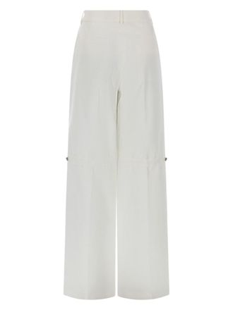 Fendi Drawstring Waist Cotton Trousers - White
