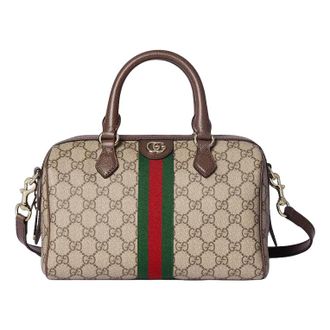 Gucci (WMNS) Gucci Ophidia Medium Boston Bag Beige Dark Brown 836825-FAE0J-9867