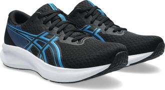 Asics Laufschuh ASICS PATRIOT 14, Herren, Gr. 42,5, schwarz, aegean blau, Synthetik, Schuhe Laufschuh