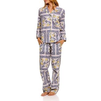 The Lazy Poet Emma Linen Pajamas in White at Nordstrom, Size X-Large