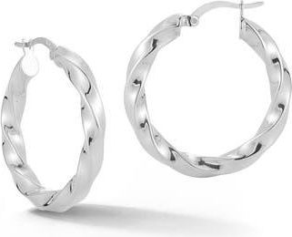 Glaze Jewelry Twisted Hoop Earrings in Silver at Nordstrom Rack