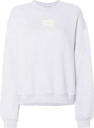 Alexander Wang logo-embossed cotton sweatshirt - women - Cotton - L - Grey