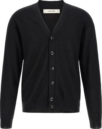 Christophe Lemaire Truien & Vesten, Heren, Zwart, M, Wol, Relaxed Twisted Cardigan