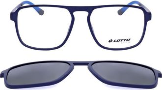 Lotto 54mm Rectangular Optical Glasses in Matt Dark Blue at Nordstrom
