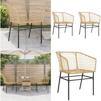 vidaXL Sedie da Giardino 2 pz Marroni in Polyrattan - Sedie da esterno - Rattan PE