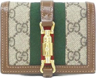 Gucci Beige Brown Gg Supreme Leather Wallet (Bi-Fold) (Pre-Owned)
