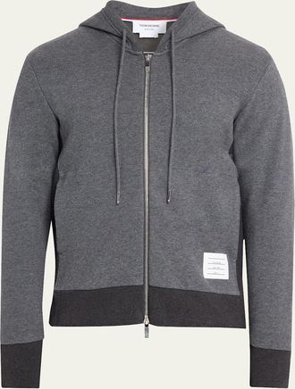 Thom Browne Mens Cotton 4-Bar Stripe Full-Zip Hoodie