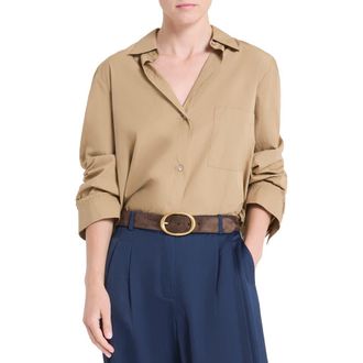 TWP Next Morning Cotton Button-Up Shirt in Petrified Oak at Nordstrom, Size X-Small