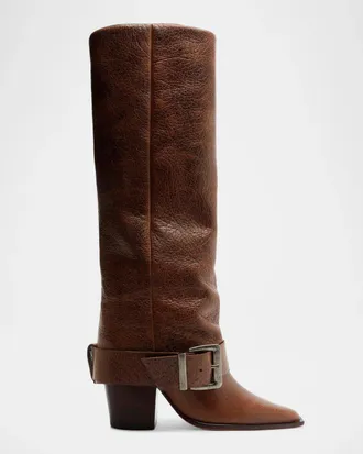 Schutz 85mm Parker Leather Knee-High Boots