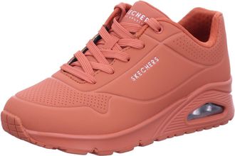 Skechers Womens Uno Stand on Air Sneaker, Rust Durabuck Mesh, 4.5 UK