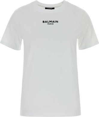 Balmain White Logo Crew Neck T-Shirt