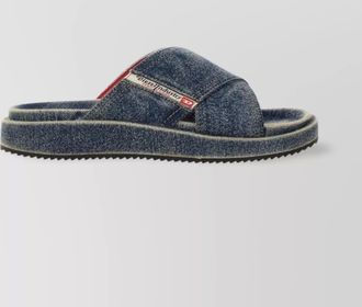 Diesel crossover denim slide sandal