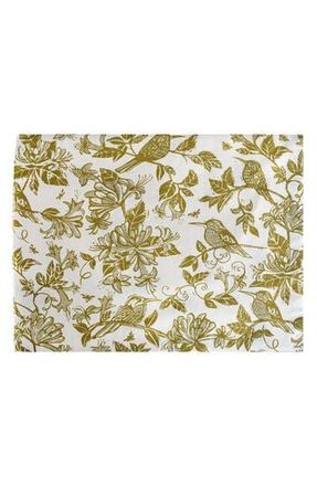 French Home Honeysuckle Botanical Set of 4 Placemats in Chartreuse at Nordstrom Rack
