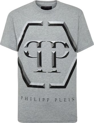 Philipp Plein T-shirt Ronde Hals SS - Heren - T-shirts - Grijs - 3XL - Katoen - Tops