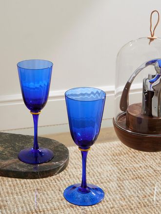 La DoubleJ Rainbow Set of Two Murano Glass Wine Glasses