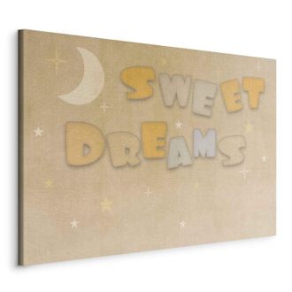 OEM Imagen - Dulces Sue&ntilde;os - Inscripci&oacute;n En Tonos Pastel Rodeada De La Luna Y Las Estrellas / Dulces Deseos