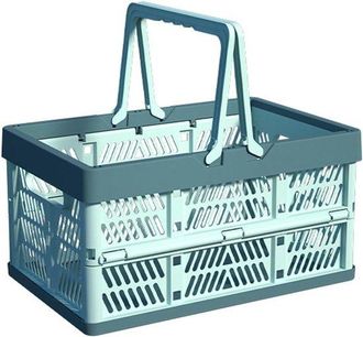 OEM Caja De Almacenamiento De Pl&aacute;stico, Caja Plegable De 20 L, Cesta De Almacenamiento Apilable Y Plegable, Azul Cielo Y Azul Gris&aacute;ceo, M, 1 Pieza