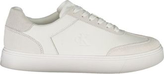Calvin Klein Mens Leather Laceup Sneakers - White - Size EU 40