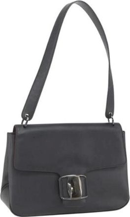 Ferragamo Pre-owned Shoulder Bags, female, Black, Size: ONE SIZE Pre-owned Leather Shoulder Bag