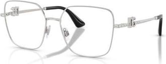 Dolce & Gabbana 56mm Square optical glasses in Silver at Nordstrom