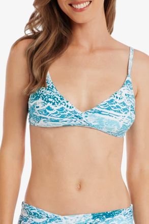 Helen Jon Shirred Crossover Bra in Malibu at Nordstrom, Size X-Small