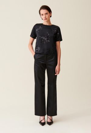 Claudie Pierlot Top noir sequins brodés