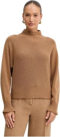 Twinset Trui met boothals - Dames - Coltruien - Bruin - M/L - Wol - Truien & Vesten