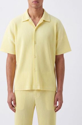 Homme Pliss&eacute; Issey Miyake Camicia bowling Homme Pliss&eacute; Issey Miyake a maniche corte in tessuto plissettato