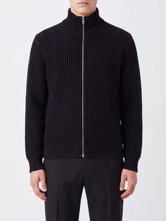 Maison Margiela Cardigan in maglia di lana a coste con collo alto e zip