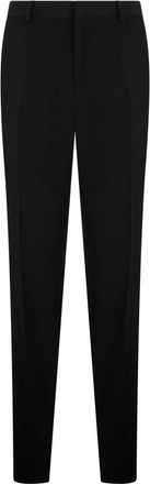 Moschino Geklede Pantalon met Plooi - Heren - Slim Fit Broeken - Zwart - 2XL - Wol - Broeken