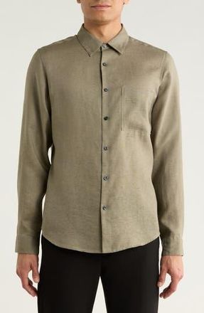 Theory Irving Linen Button-Up Shirt in Wasabi at Nordstrom Rack, Size Xx-Large