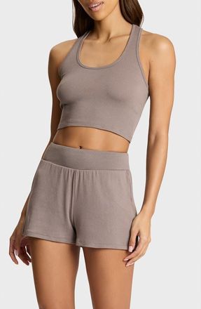 Commando Better than Basic Racerback Crop Rib Tank in Truffle at Nordstrom, Size X-Small