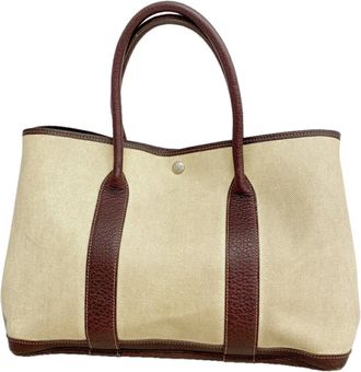 Herm&egrave;s Brown Toile H Tote Bag (Pre-Owned)