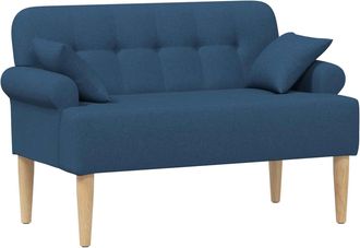 vidaXL Sof&aacute; Amoroso Con Botones Acolchados Azul 120 X 65 X 79 Cm Tela Vidaxl